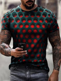 Mens 3D Optical Illusion T-Shirt Graphic Print Casual Summer Streetwear stylish