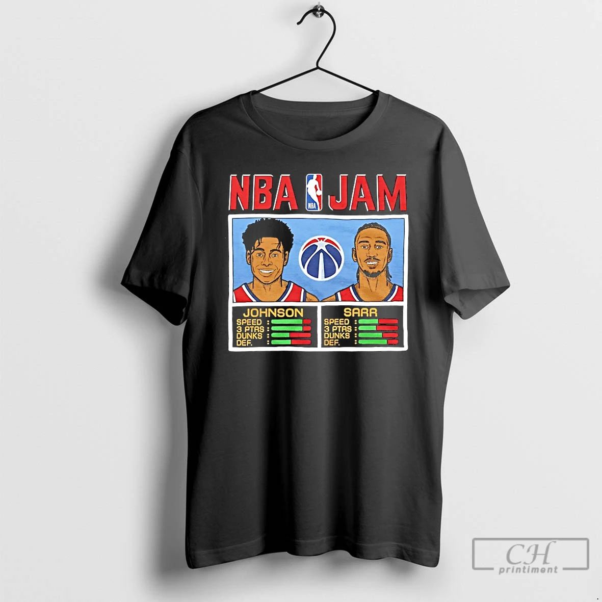 Classic Tre Johnson And Alex Sarr Washington Wizards Nba Jam T Shirts