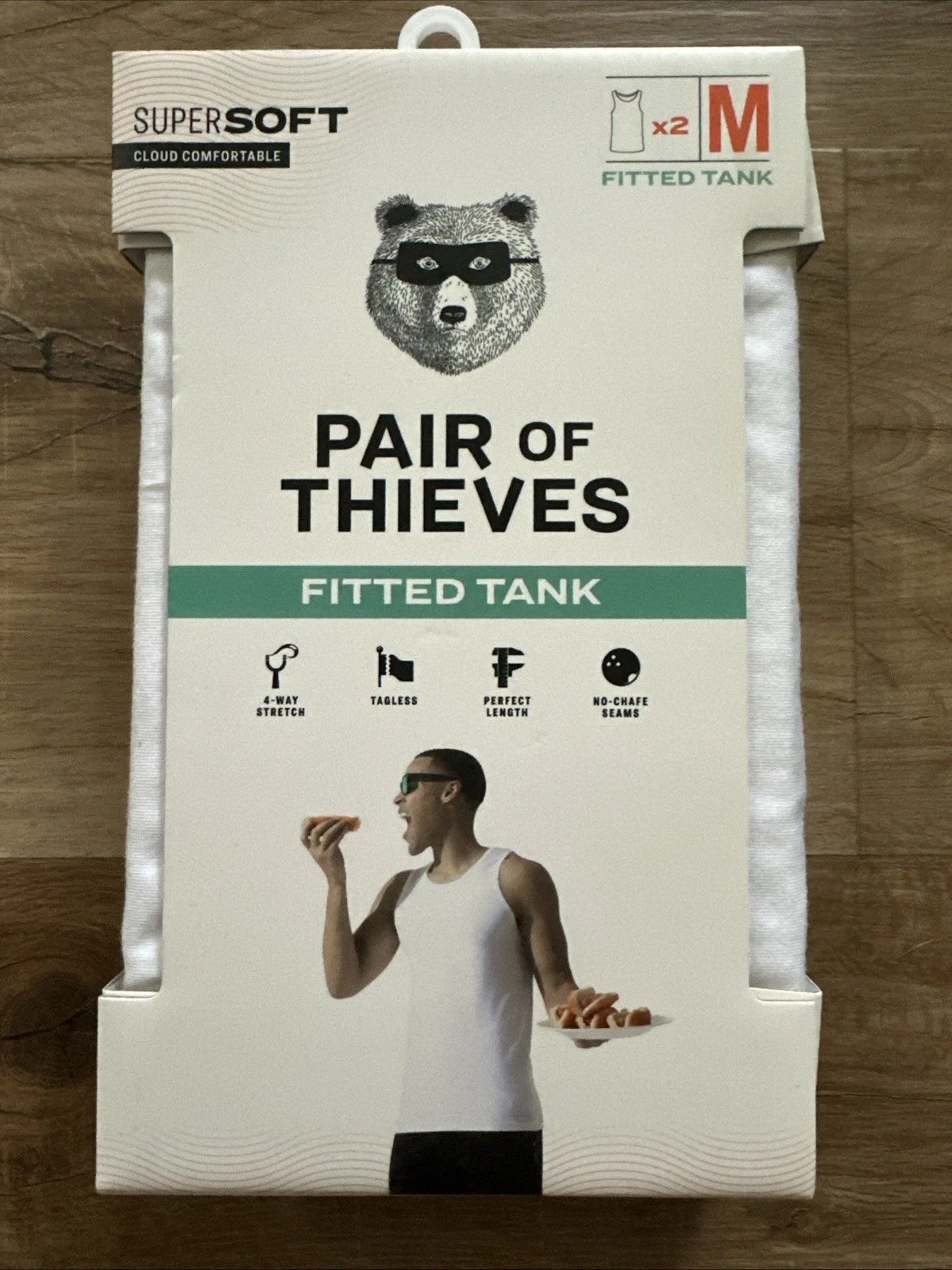 Pair of Thieves Men's Super Soft Fitted Tank Tops White Sz Medium M 2 Pack New