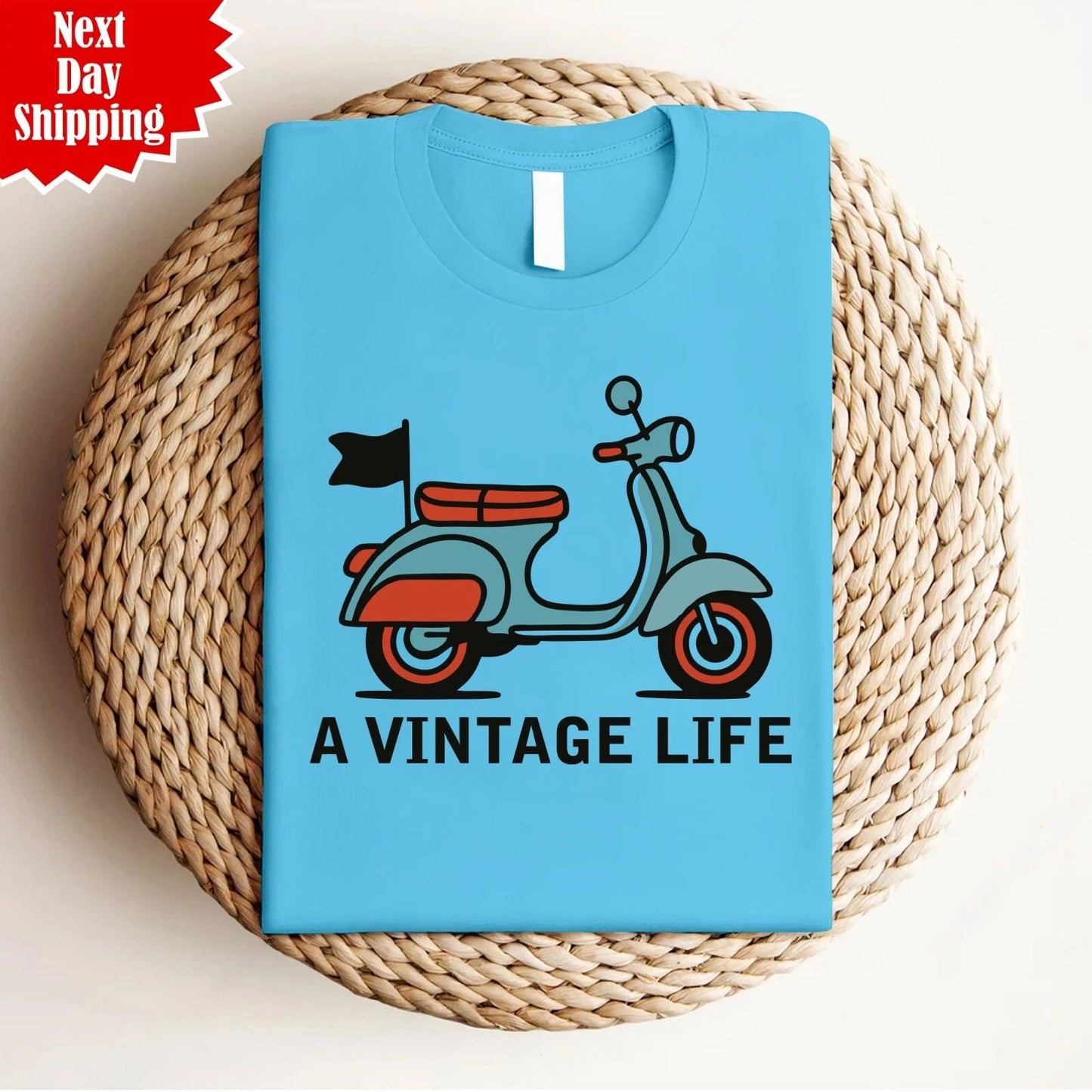 Vintage Life Vespa T Shirt Biker Scooter Rider Printed Retro Mod Sca Unisex Top