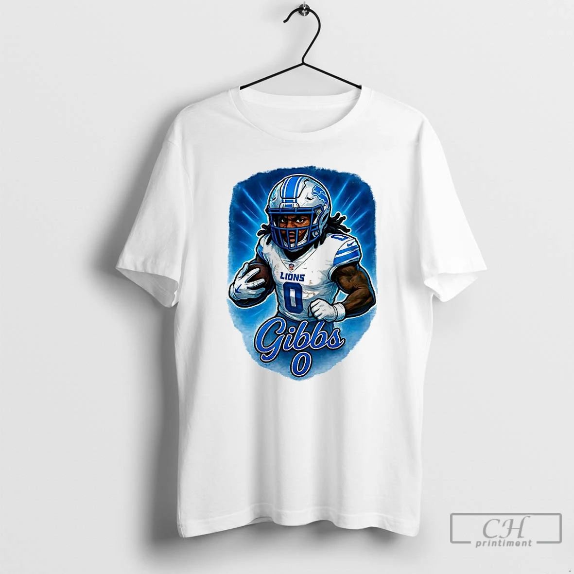 Premium Jahmyr Gibbs Detroit Lions Football Number 0 Caricature T Shirts