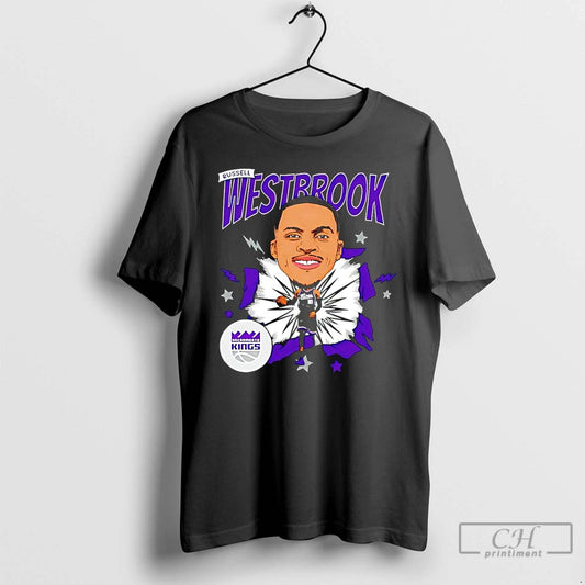Premium Russell Westbrook Sacramento Kings Caricature T Shirts