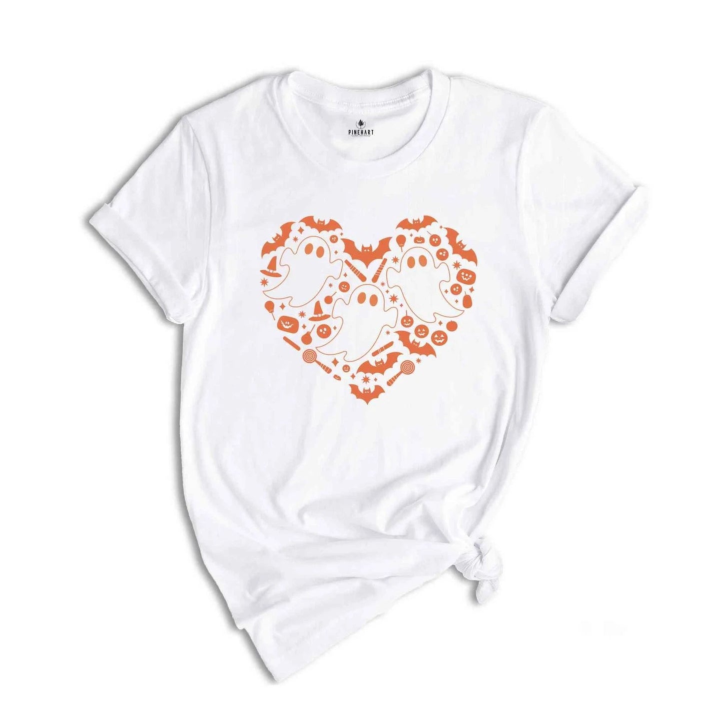 Halloween Ghost Shirt, Halloween Heart Shirt, Halloween Shirt, Cute Ghost Shirt,