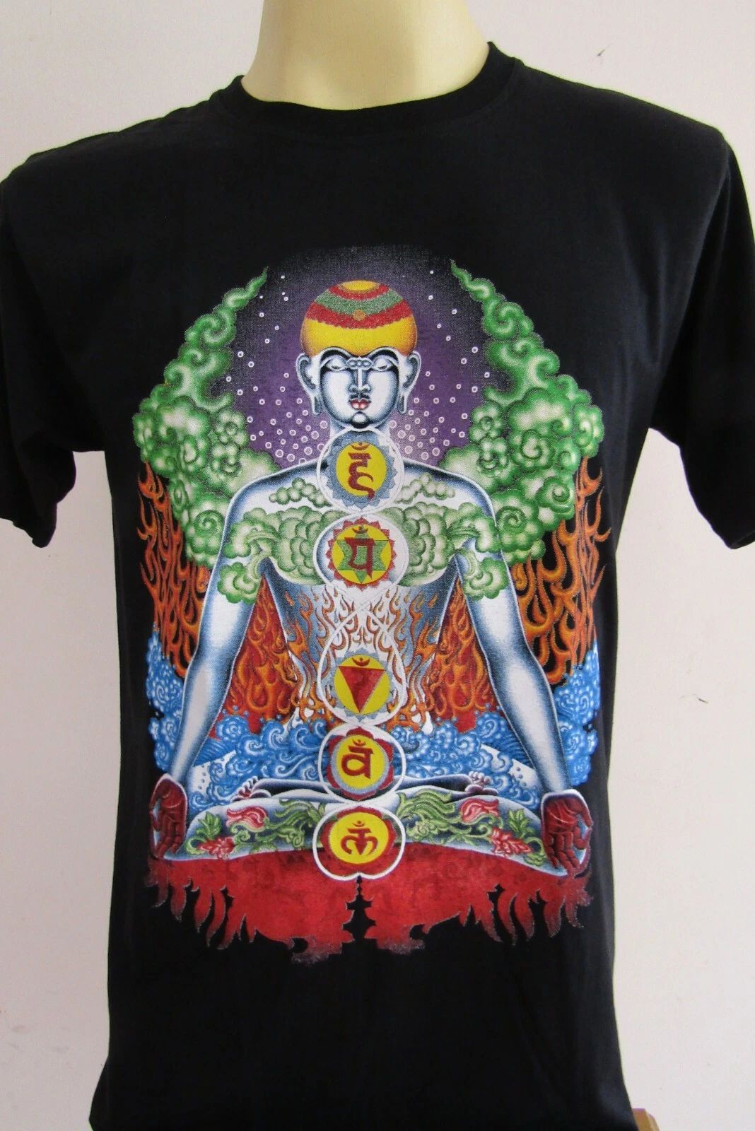 YoGa Meditation Vinayaka Om Men's T Shirt Hindu India M Gt 54 Free Shipping