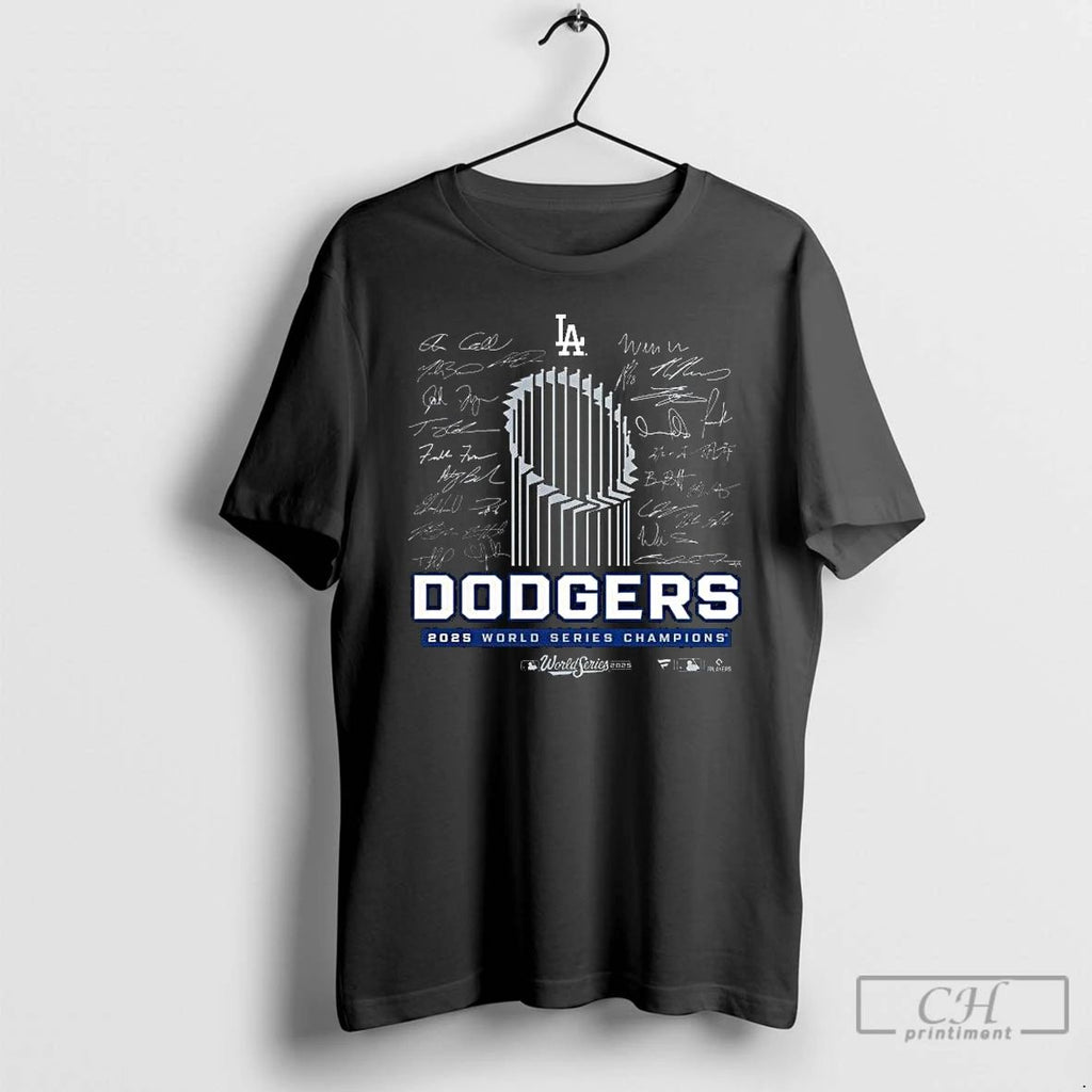 Classic Los Angeles Dodgers 2025 World Series Champions Big Tall Signature Roster Long Sleve