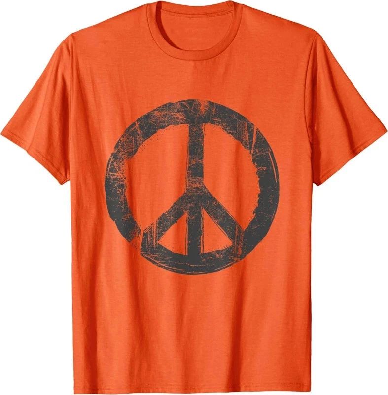 Retro Vintage Distressed Design Peace Sign Design Unisex T-Shirt