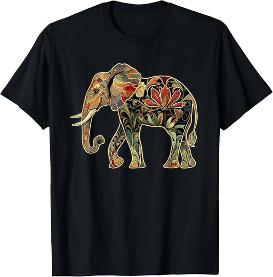 Elephant Floral Flower T-Shirt