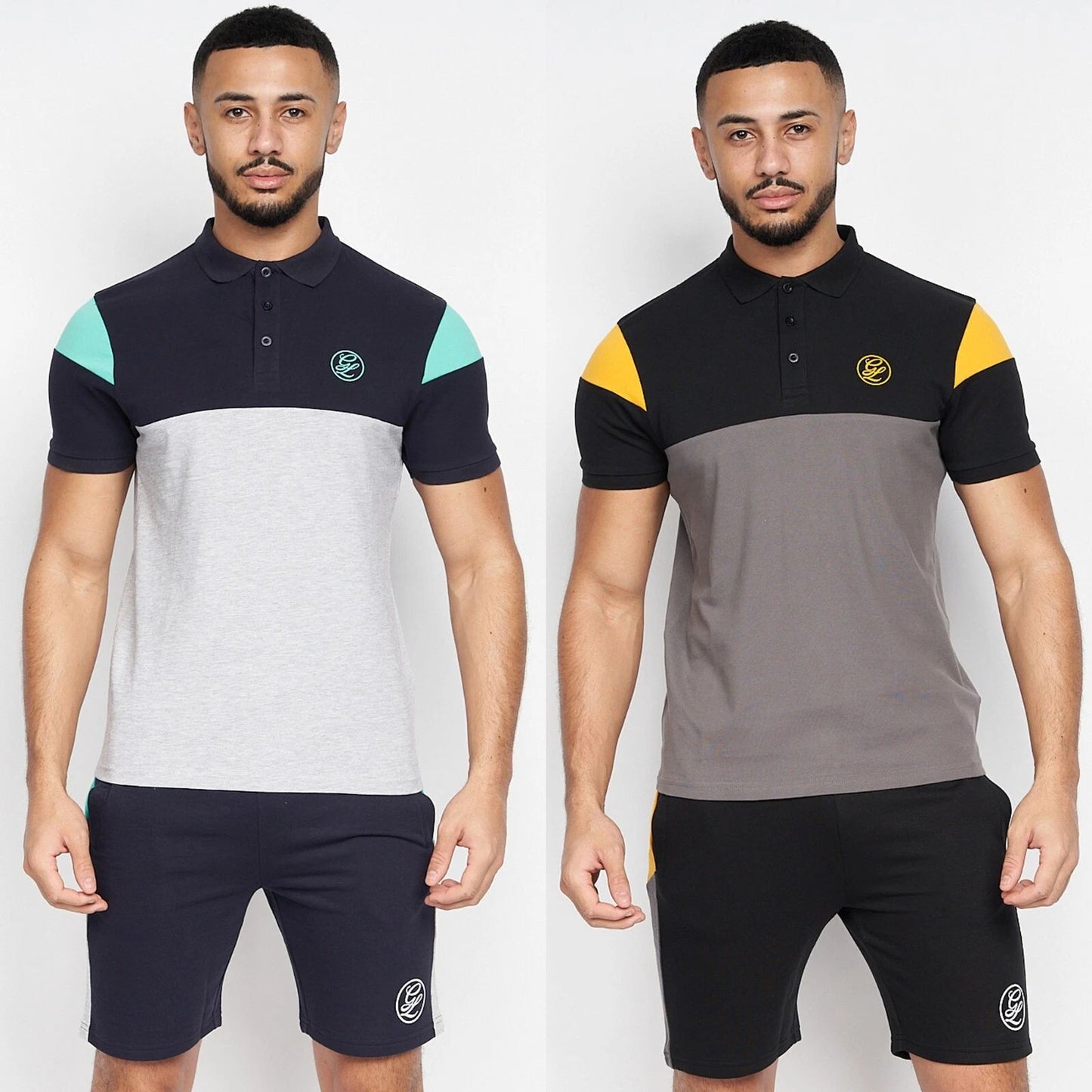 Mens Gym Legend Crosshatch Collared T-Shirt PK Polo Shirt 100% Cotton Casual Top