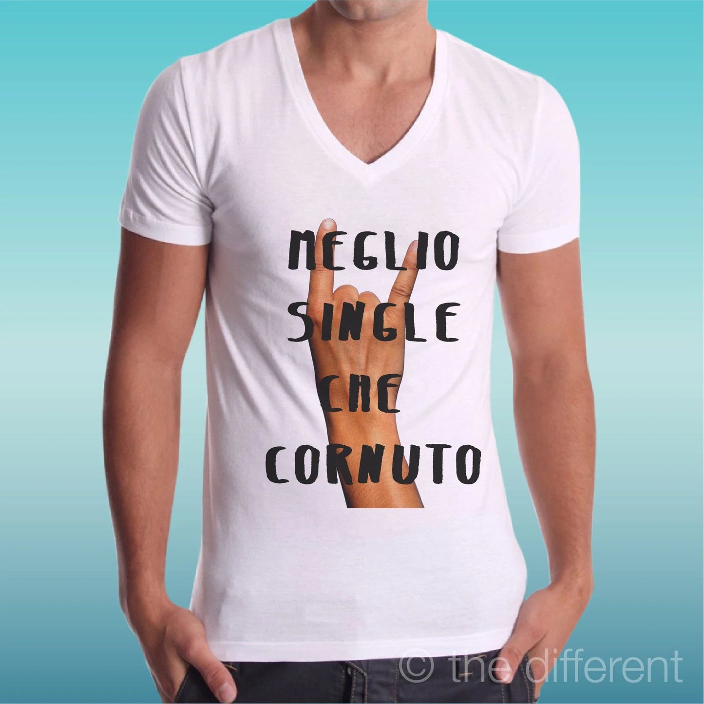 T-shirt Man V Neck " Better Single Che Wifes " Gift Idea Road To Happiness