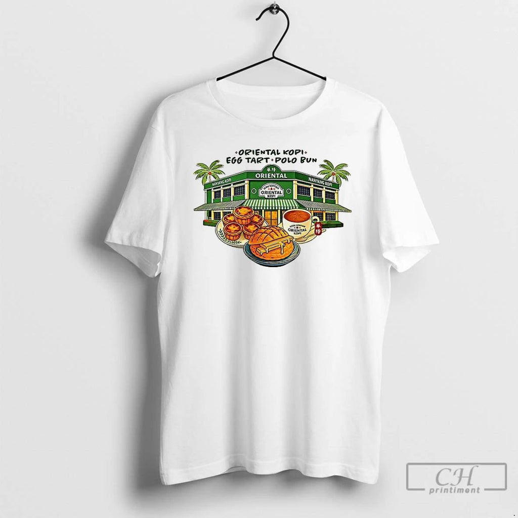 Classic Oriental Kopi Egg Tart Polo Bun T Shirts