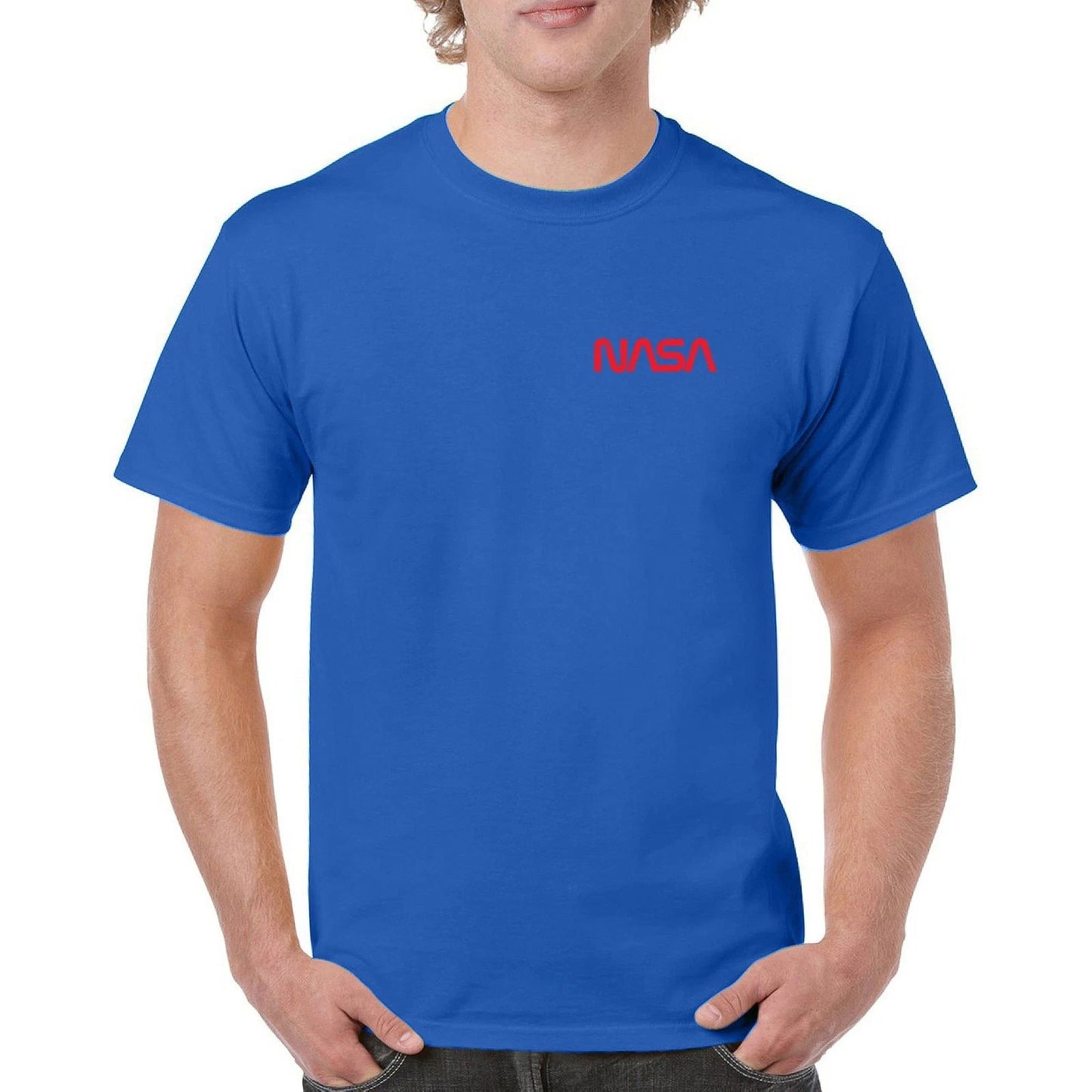 Vintage NASA Logo Crest T-shirt Space Astronaut Souvenir Emblem Men's Tee