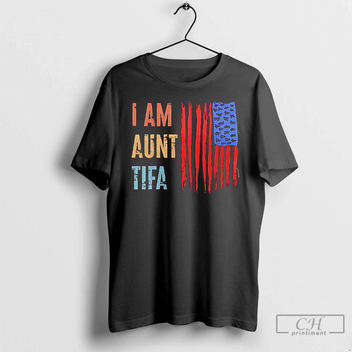 Classic I Am Aunt Tifa Us Flag T Shirts