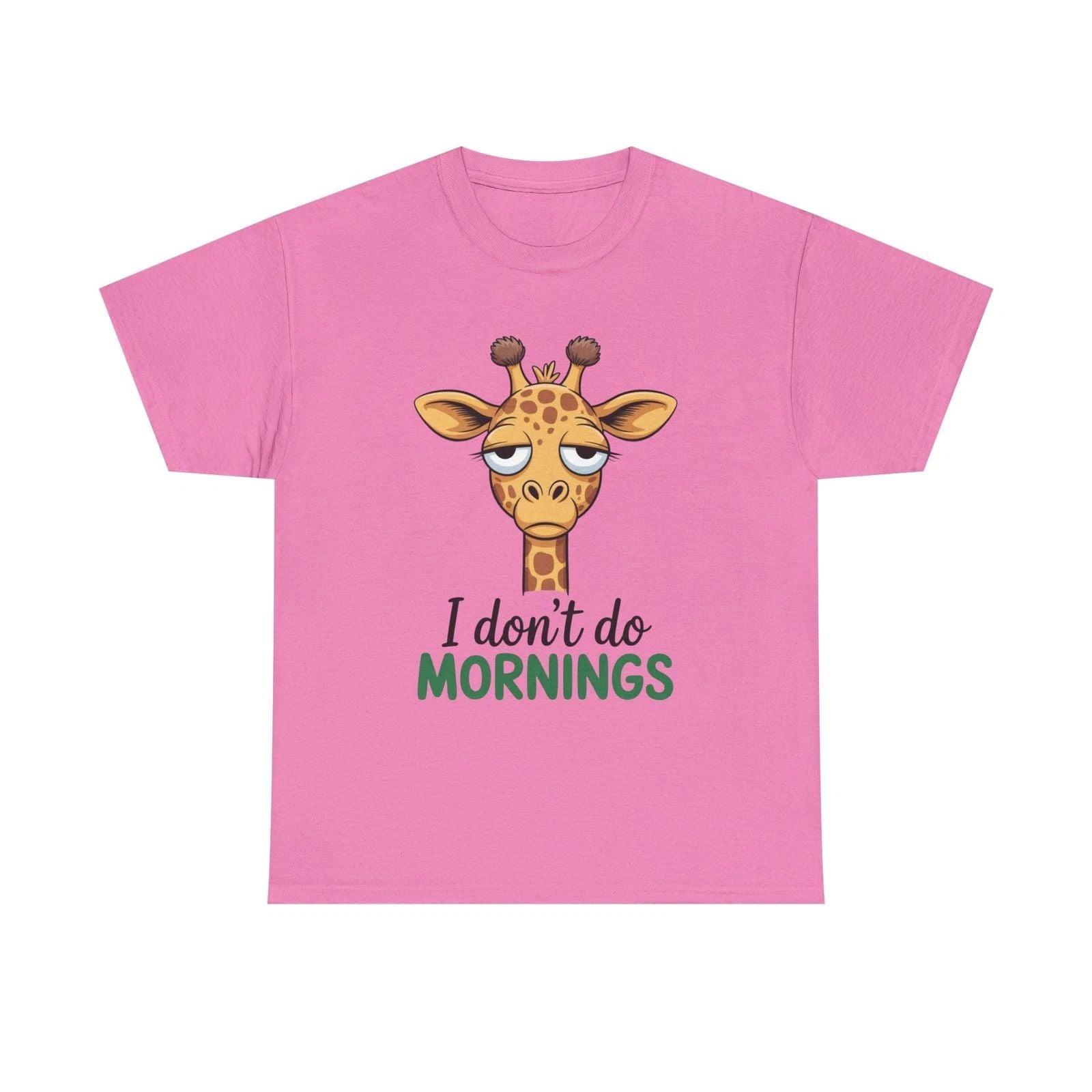 Sleepy Giraffe I don't do mornings Tee | Cute Animal Graphic Shirt