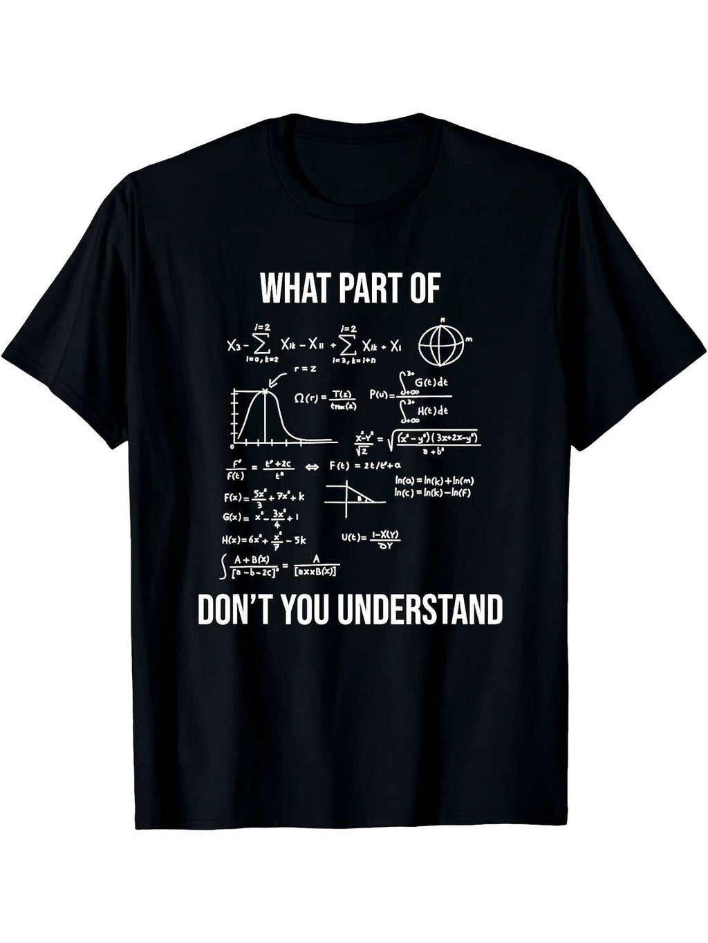 Men's 100% Cotton Math Equations Graphic T-Shirt - Funny What Part of Don't Yo