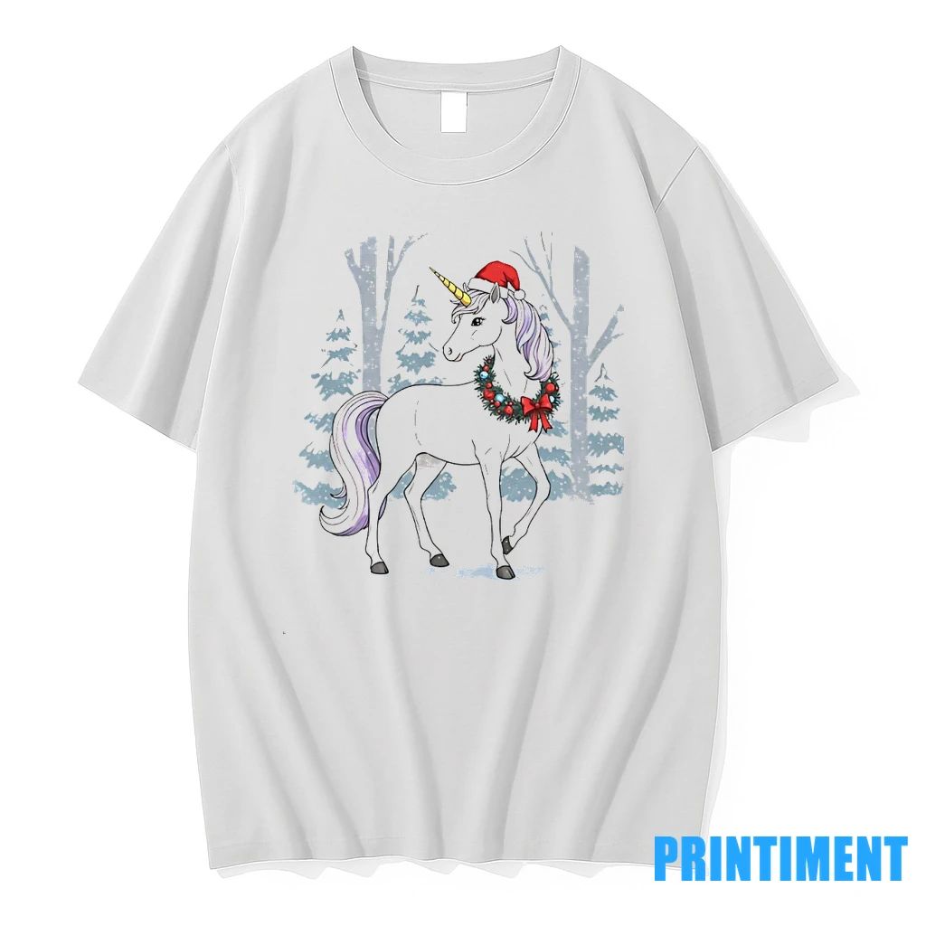 Unicorn Wreath Winter Forest Christmas Tshirts Sweater