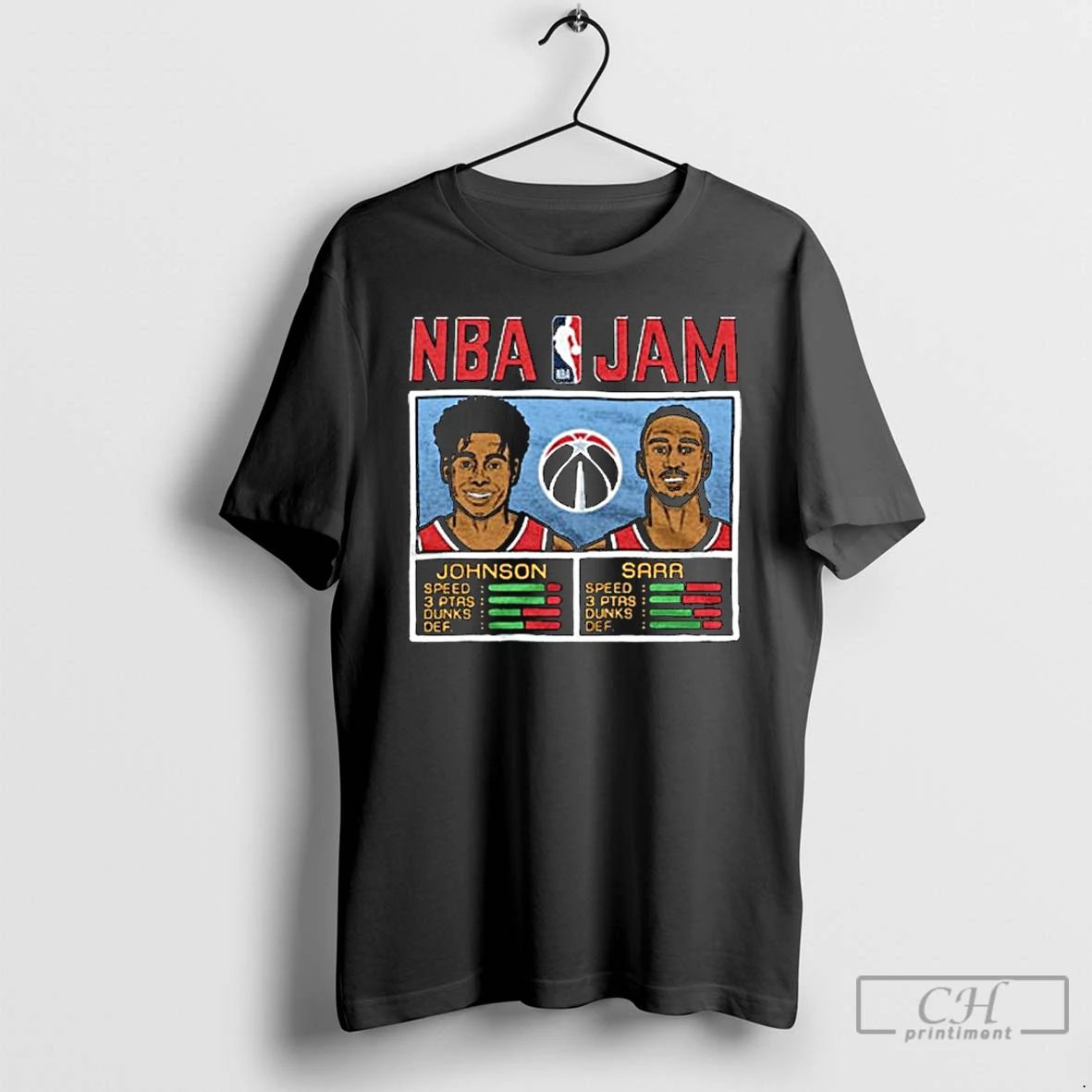 Classic Nba Jam Wizards Johnson And Sarr Long Sleve T Shirts