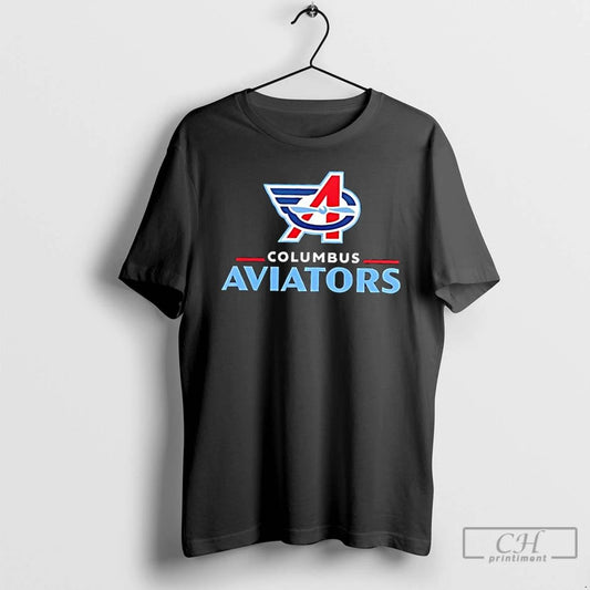 Premium Ufl United Football League Columbus Aviators Map 2 Sided T Shirts