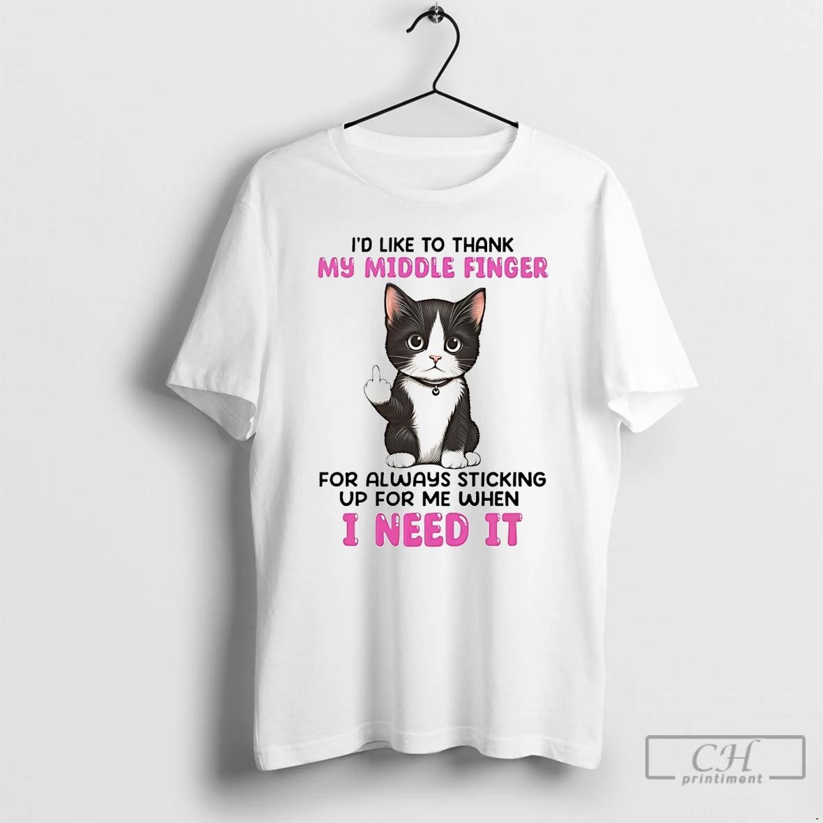 Premium Cat Id Like To Thank My Middle Finger T Shirts