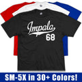 Impala 68 Script T-Shirt | 1968 SS Lowrider Classic Sports Jersey Mens Tee Shirt