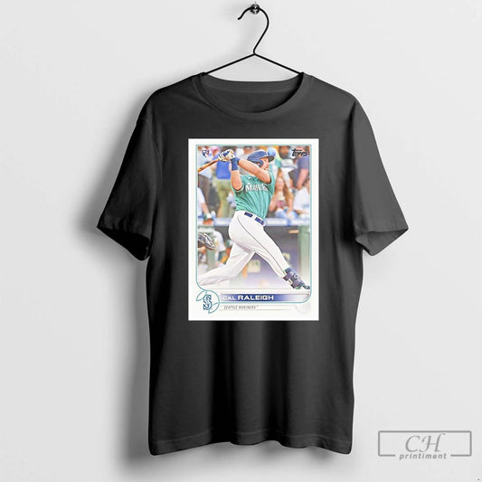 Classic Seattle Mariners Cal Raleigh Topps Baseball Card Player T Shirts