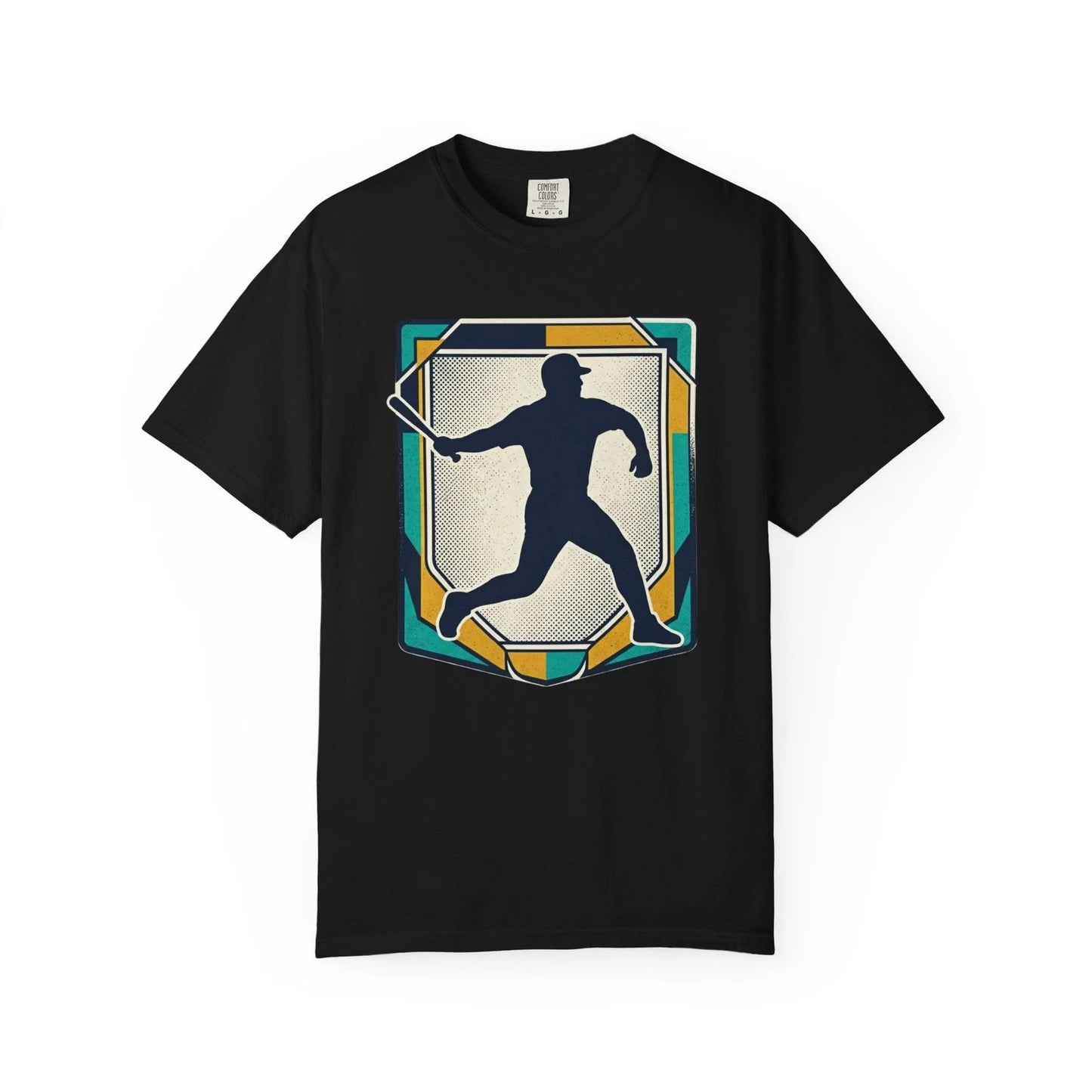Baseball Batter Shield T-shirt | Retro Player Silhouette