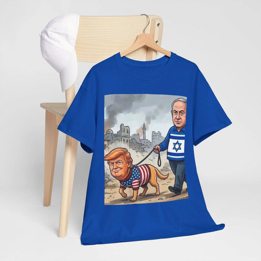 Anti Donald Trump Netanyahu Dog Walk Tee Political Satire T-Shirt Unisex Shirt !