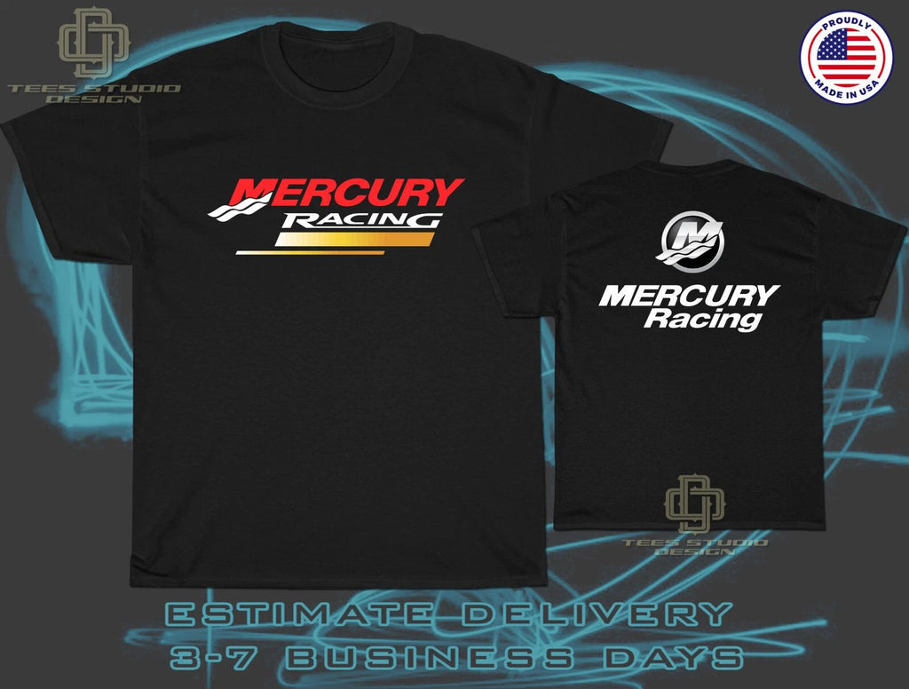New Tee Mercury Racing Boats Logo Men's T-Shirt American T-Shirt Size S-5XL