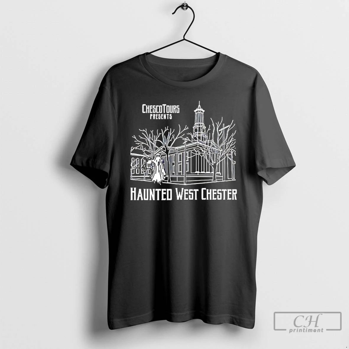 Classic Ghost Chescotours Presents Haunted West Chester T Shirts