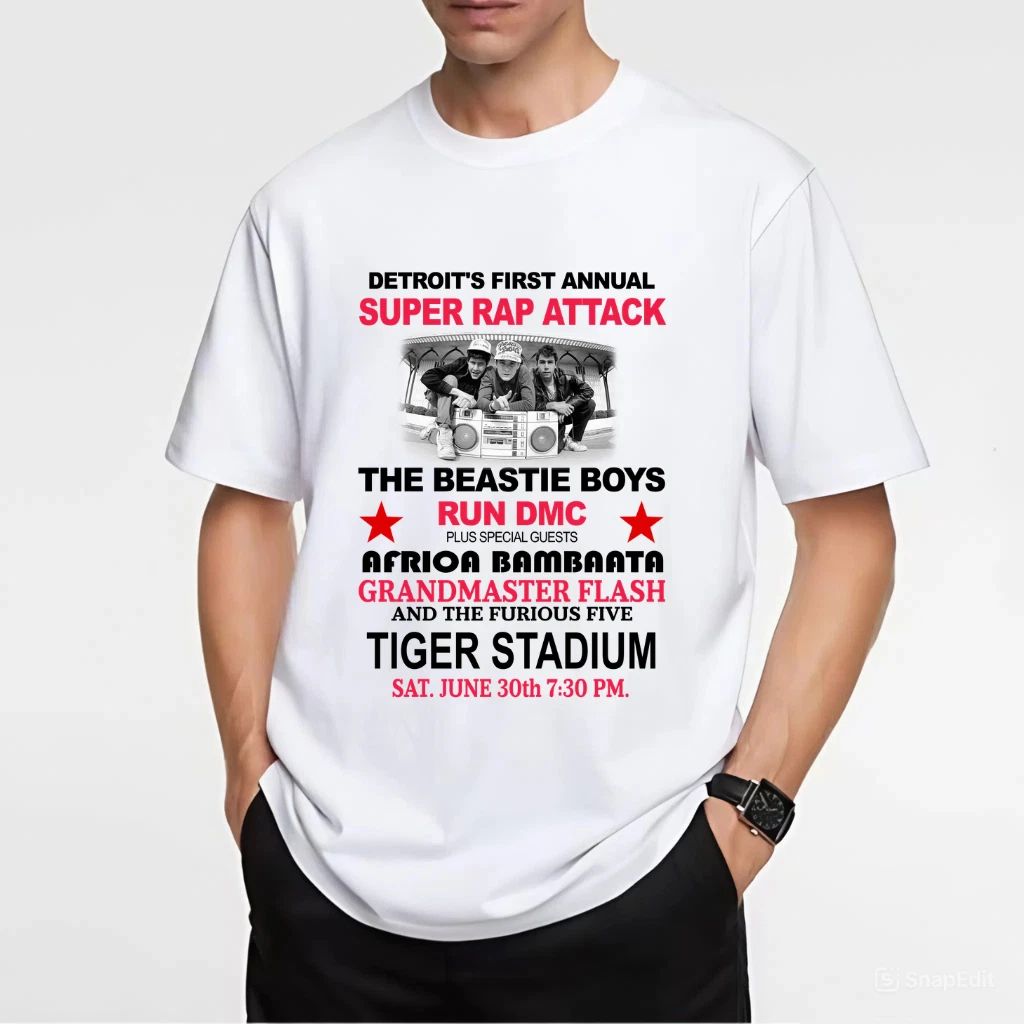 Beastie Boys & Run DMC 1986 Detroit Tour Vintage Concert T-Shirt (S–3XL)