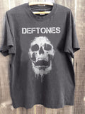 Deftones Skull Logo Rock Band Heavy Cotton Charcoal T-shirt Size S-5XL