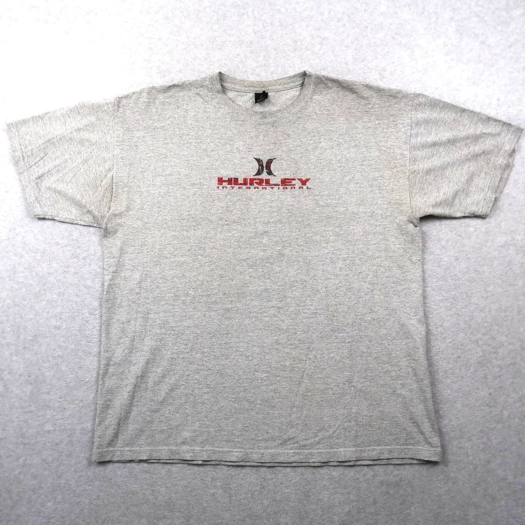 Vintage Y2K Hurley T Shirt Gray XL XLarge Surf Mens Grunge Skater
