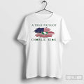 North Dakota Fighting Hawks X Charlie Kirk A True Patriot Usa Flag T Shirts