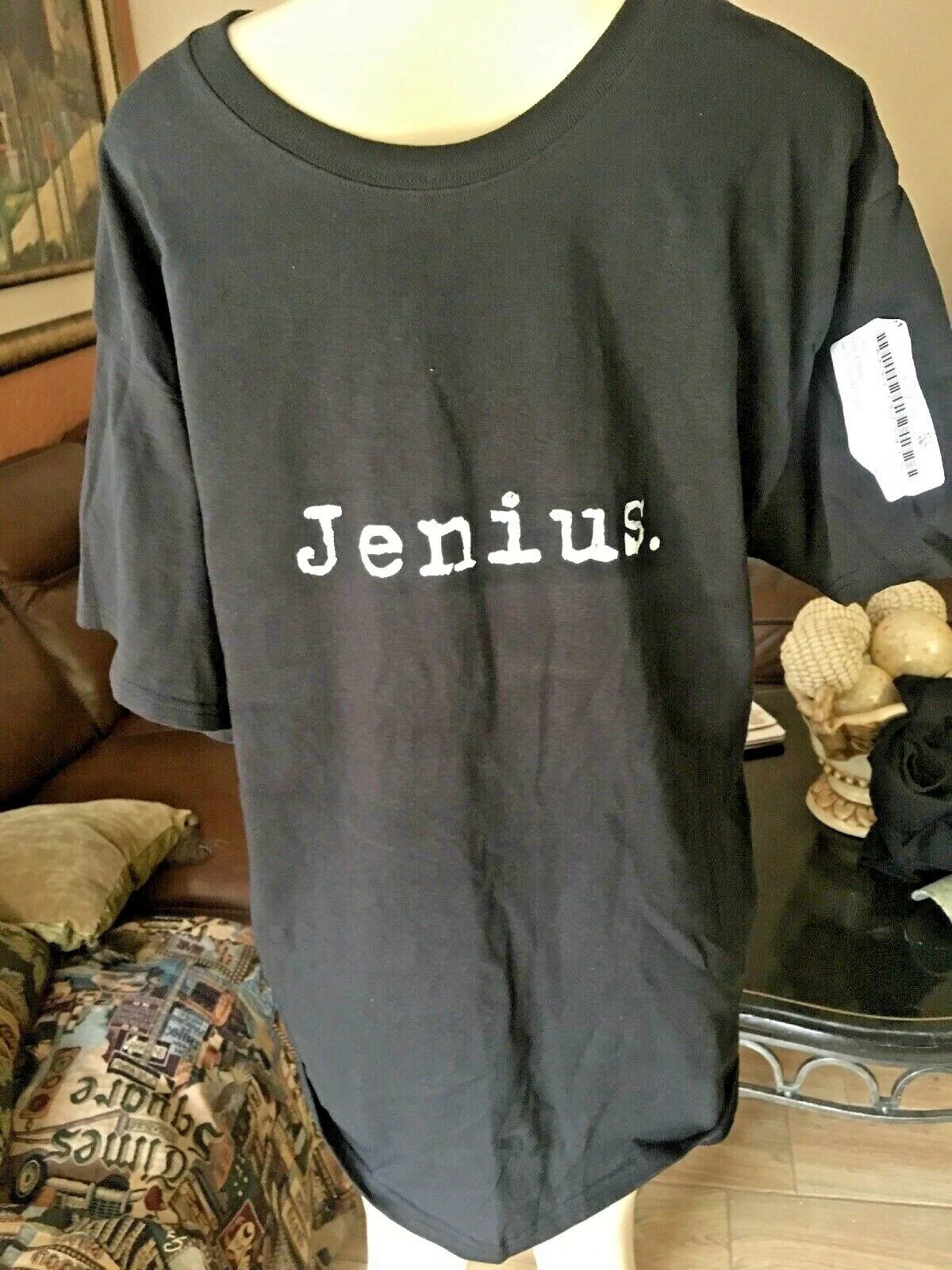 JENIUS - FUNNY CAFE PRESS JOKE NERD GEEK GENIUS    T-SHIRT NWTS SZ L B88