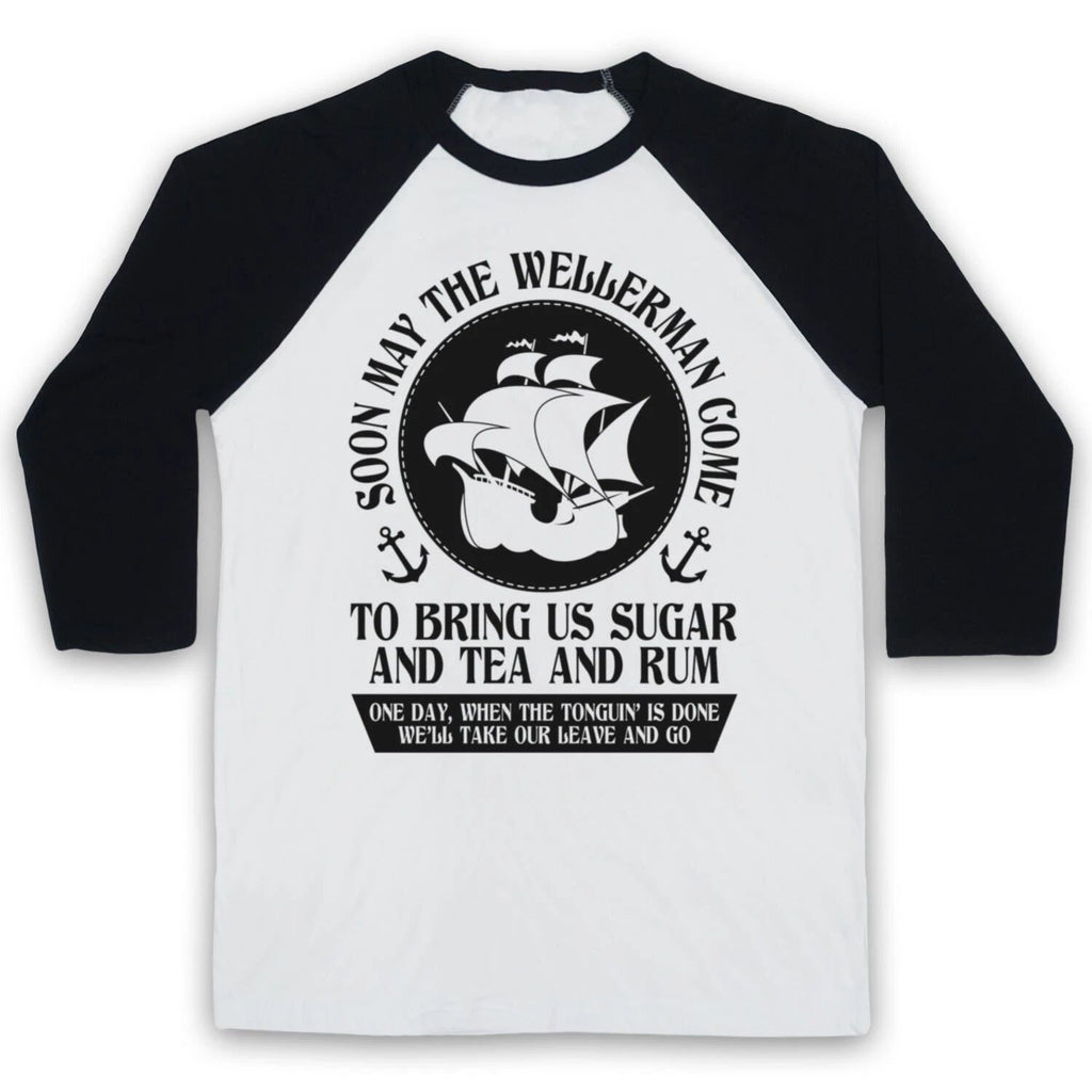 WELLERMAN COMES SEA SHANTY TIK VIRAL SONG HIT MEME TOK 3/4 SLEEVE BASEBALL TEE