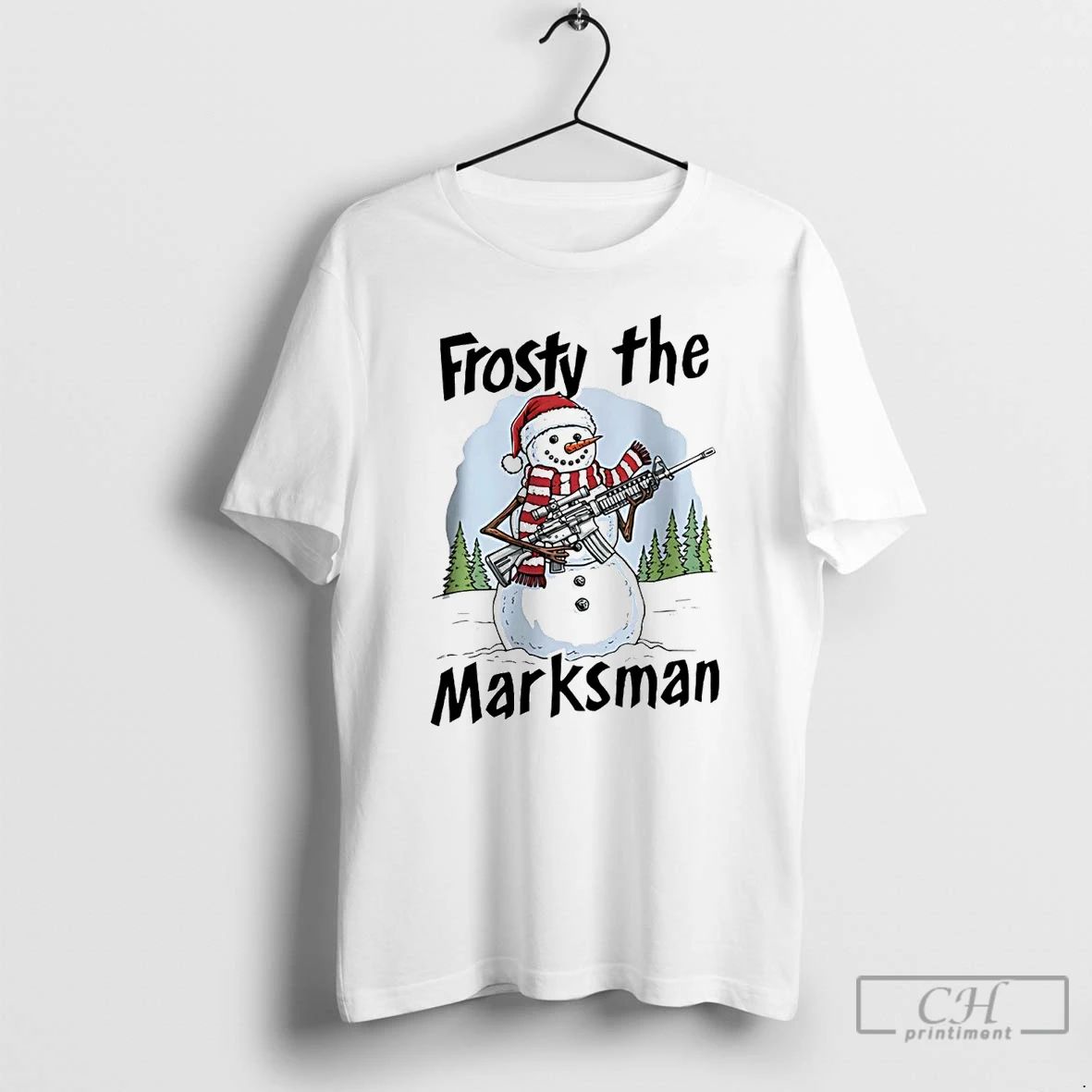 Premium Snowman Frosty The Marksman Christmas T Shirts