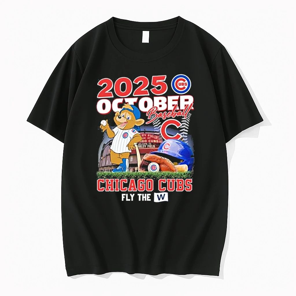 Chicago Cubs Mascot October Baseball 2025 Fly The W Tshirts Sweater