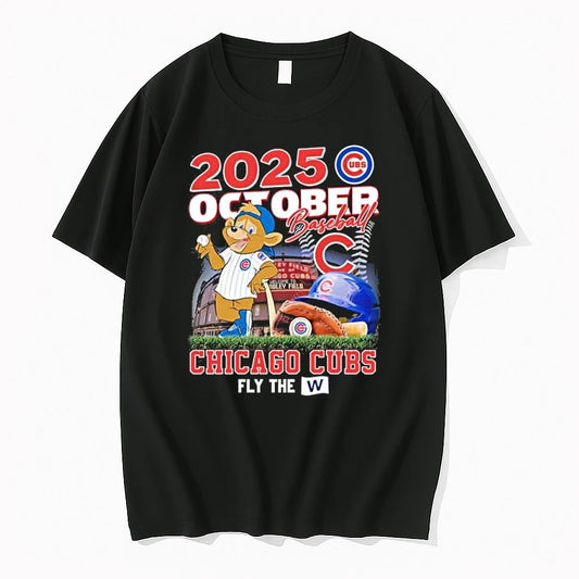 Chicago Cubs Mascot October Baseball 2025 Fly The W Tshirts Sweater
