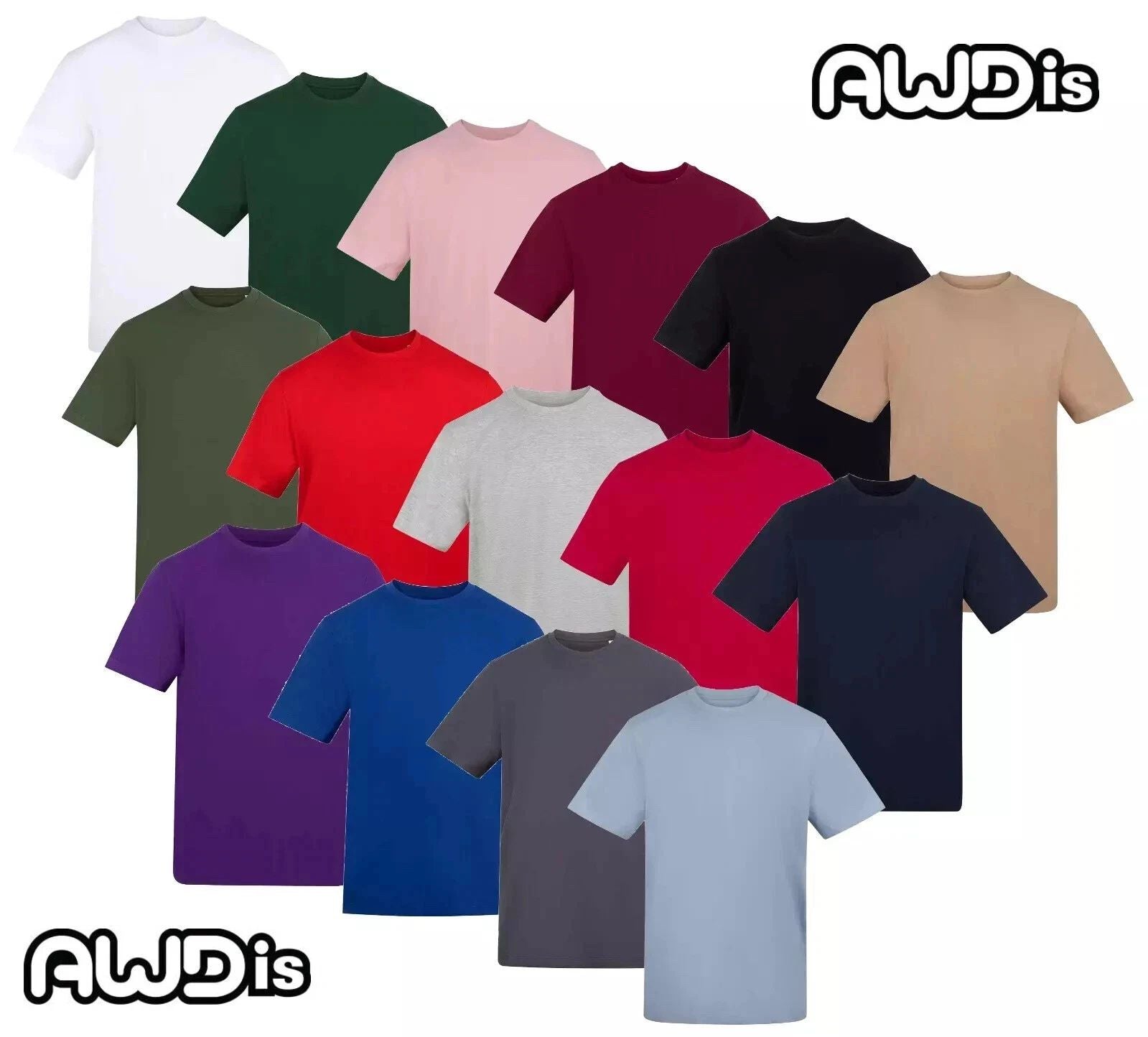 AWDis Unisex 150gsm Cotton Short Sleeve Crew Neck Tee T-Shirt