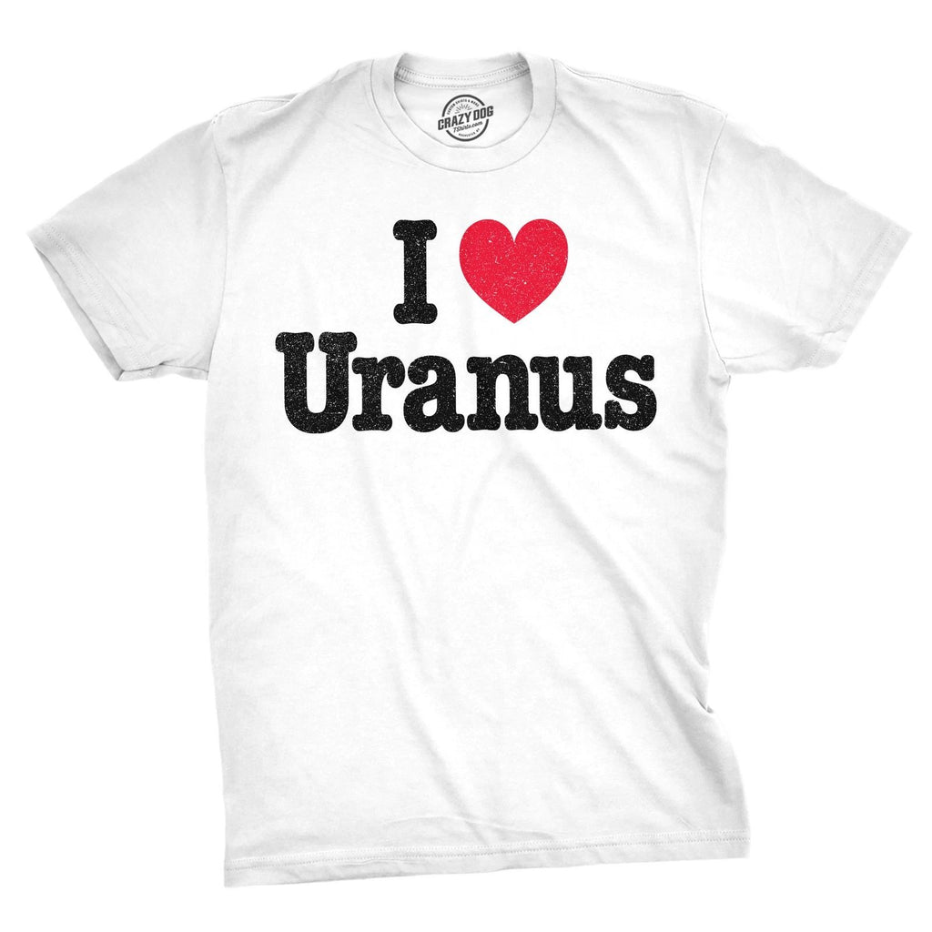 Mens Funny T Shirts I Heart Uranus Sarcastic Space Joke Graphic Novelty Tee for
