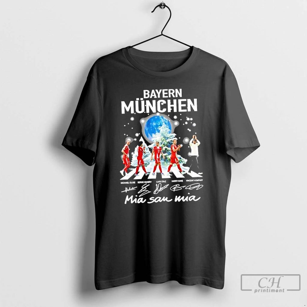 Classic Bayern Munich Vincent Kompany And Players Abbey Road Mia San Mia Signatures T Shirts