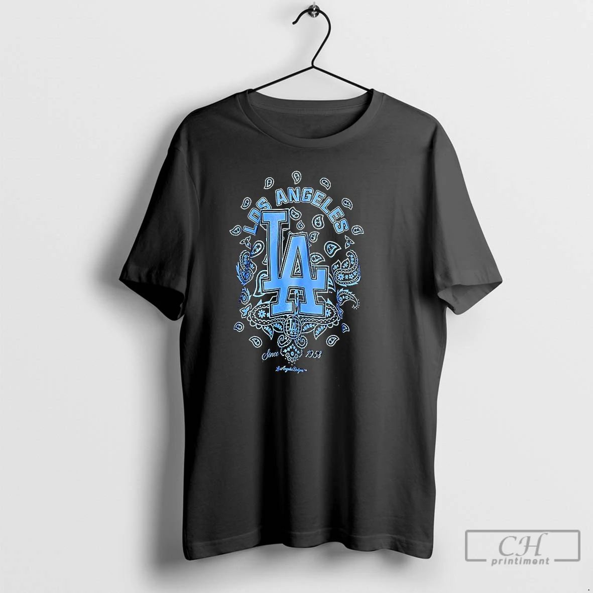 Classic Los Angeles Dodgers Mlb 2025 Since 1958 Paisley Pattern T Shirts