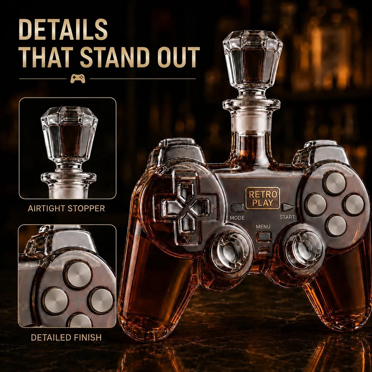 Retro Gaming Controller Whiskey Botlte