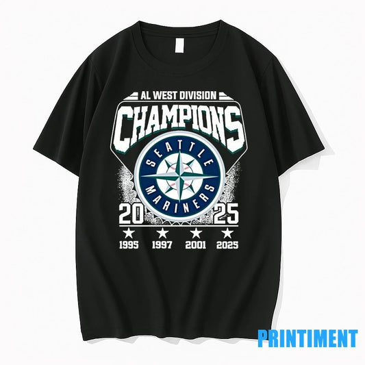 2025 Al West Division Seattle Mariners Champions Vintage Tshirts Sweater