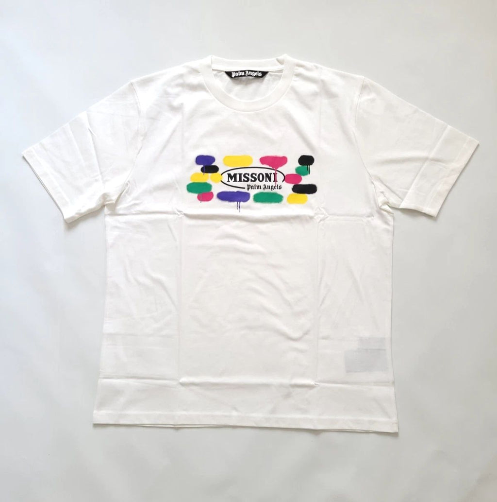 Palm Angels Missoni Authentic White Men's T-Shirt Size 2XL