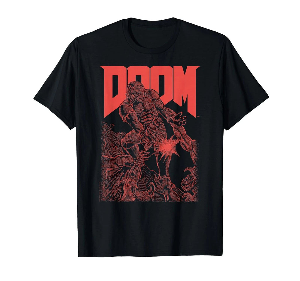 Red Sketched Cover Art Video Game T-Shirt