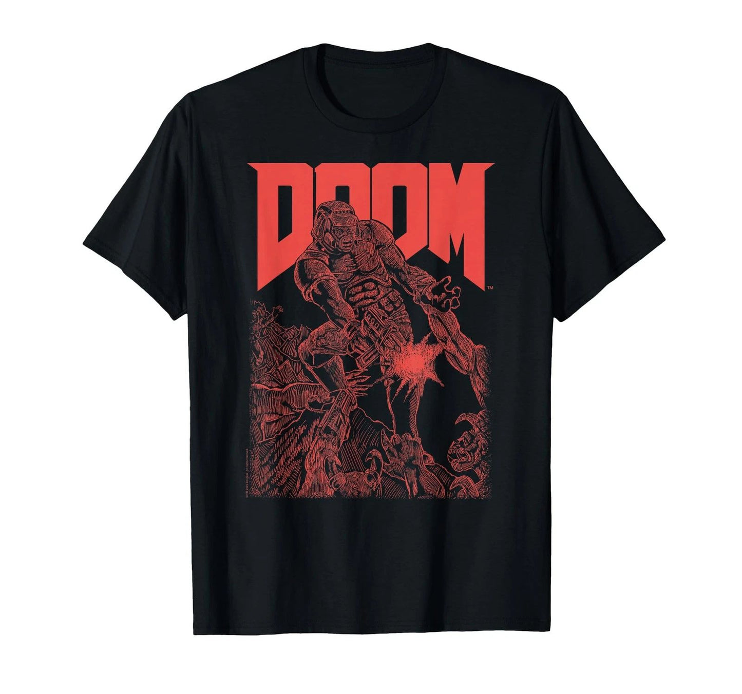 Red Sketched Cover Art Video Game T-Shirt
