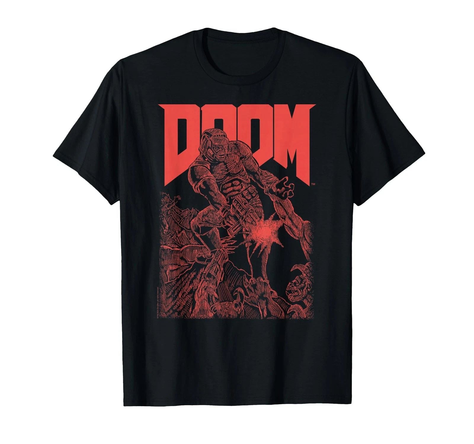Red Sketched Cover Art Video Game T-Shirt