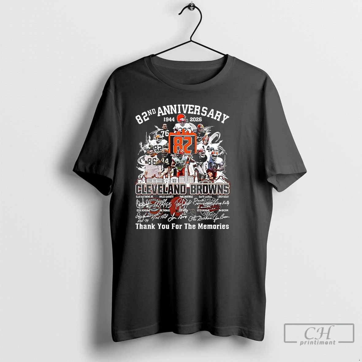Premium Cleveland Browns Football 82nd Anniversary 2026 Thank You For The Memories Signature T Shirts