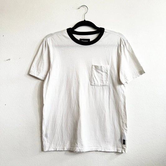 Brixton White Pocket T-Shirt Classic Minimalist Soft Casual Streetwear XS