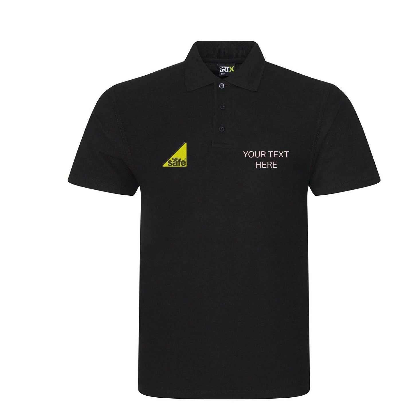 Embroidered Polo shirt plumber with gas safe logo / company name Personalised